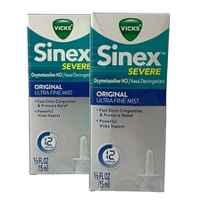 Vicks Sinex Severe Nasal Decongestant Original Ultra Fine Mist - 2 Count