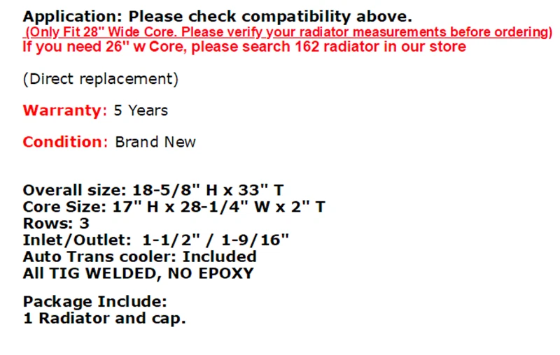 Radiador de aluminio de 3 filas para Buick Wildcat 1966-1969/1971-1985 Riviera Century Foto 2 de 4