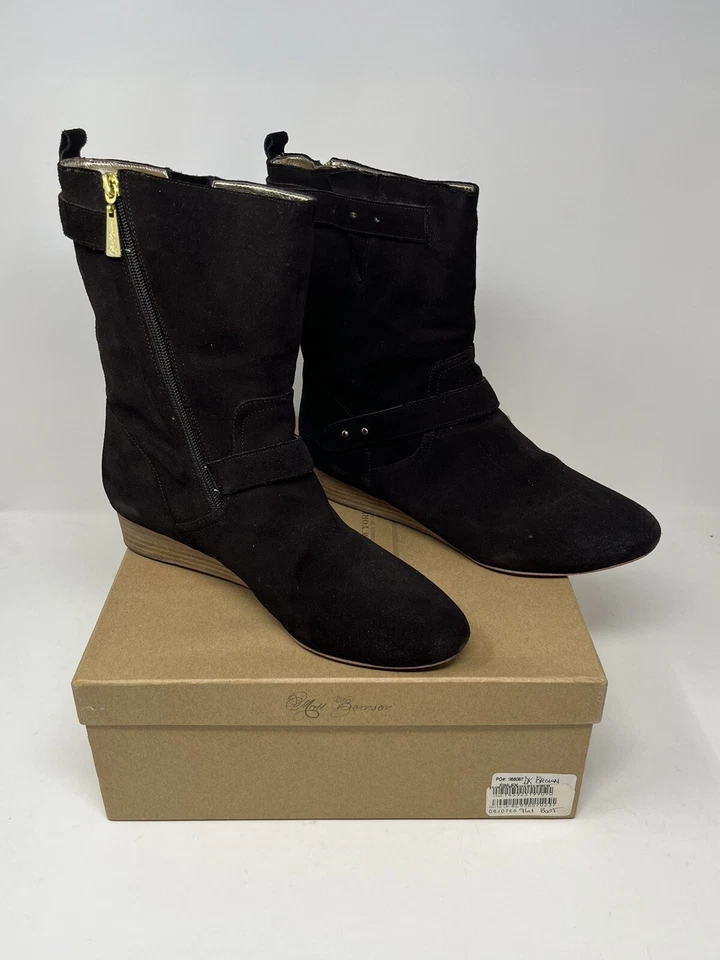Matt Bernson ботинки женщин 9 черный тундра стриженный мех пряжка крышка носок б/у GH - Изображение 2 из 4