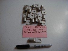 Large Wire Lugs 1/0 Copper wire, NOS, 12 pcs.
