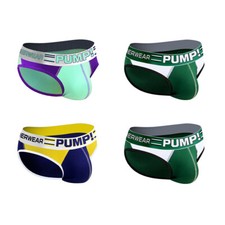 4 Pack Men's Solid Cotton Briefs Bikini U Pouch Underwear Soft Shorts Panties