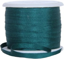 Threadart 100% Pure Silk Ribbon - 2mm Teal Green - No. 617 - 10 Meters