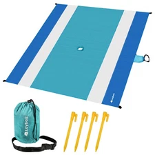 Laybax Beach Blanket with Umbrella Hole, Extra Large Sand Free Beach Blanket
