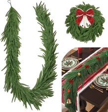 7FT Christmas Garlands Norfolk Pine Garland Real Touch Artificial Faux Greenery 