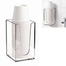 Bathroom Cup Dispenser Holder for 3-4oz Cups, Wall Mount or Counter