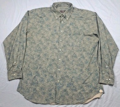 Robert Talbott Estate Classic Micro Corduroy AOP Long Sleeve Button Down XL  