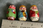 Vintage Wooden Russian Christmas Ornaments Set of 3 Hand Painted — photo 4