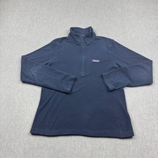 Patagonia Sweater Women Medium Blue Micro D 1/4 Zip Fleece Pullover Hiking 26278