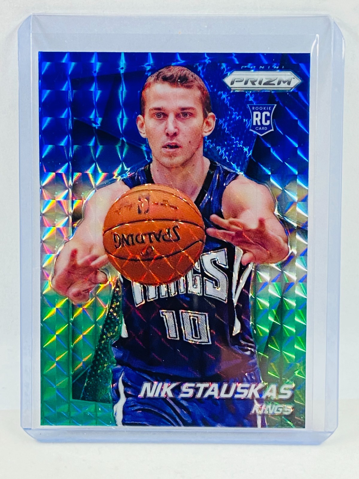 2014-15 Panini Prizm Nik Stauskas RC Blue & Green Mosaic #258