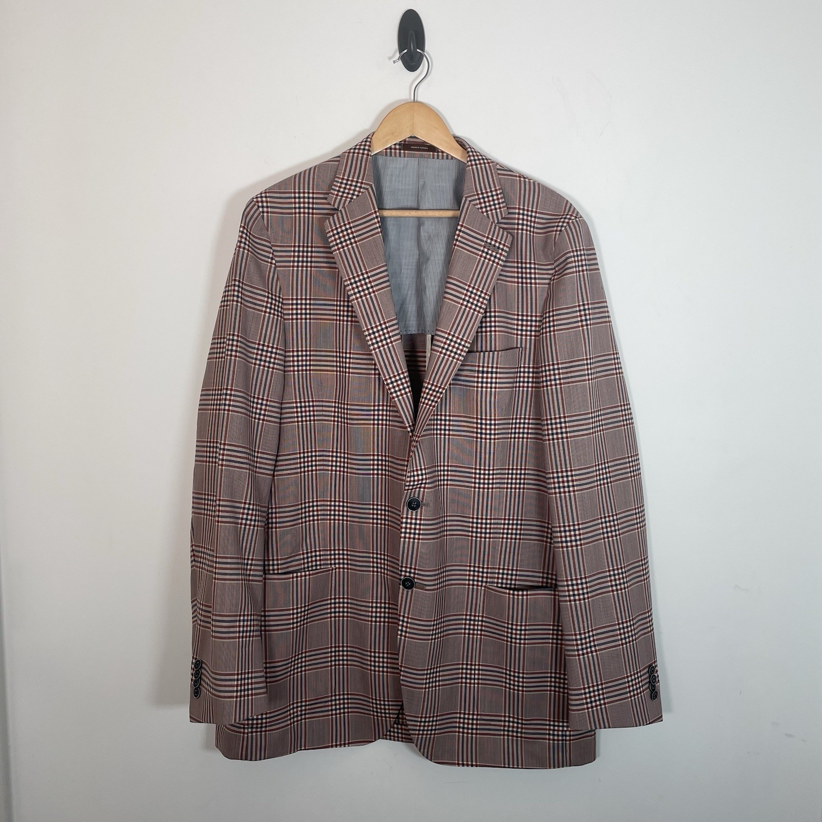 Peter Millar Gingham Checkered 100% Wool Blazer M… - image 1
