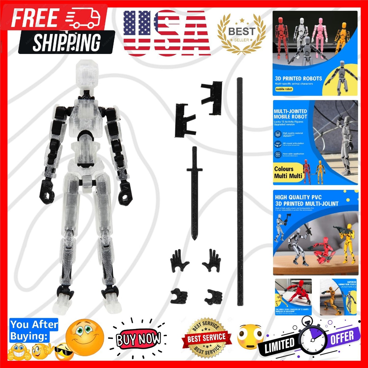 T13 Action Figure,Assembly Completed Dummy Nova Tintan Lucky 13