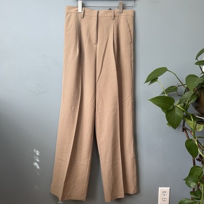 Vero Moda Pleated Mid Waist Wide Dad Pant in Camal Beige. Women s 32 (31x32)
