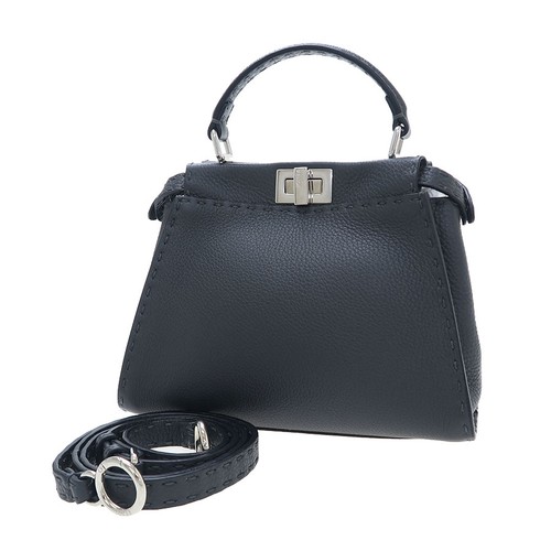 Fendi Peekaboo Mini 8BN244 Leather Gray Shoulder Bag #SAB16567