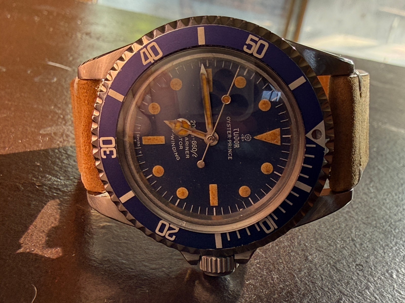 Tudor Prince Blue Oysterdate Rose 7016 Cal. 2824-2 Automatic Men's Watch READ