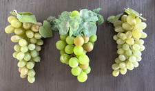 Set Of 3 Realistic Faux Decorative Green Grapes 8" Nice Quality Rubbery Plastic