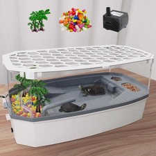 Escape-Proof 6.5 Gallon Turtle Tank Kit with Basking Platform  Filter - Acry...