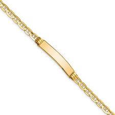 10k Yellow Gold Anchor Link Chain ID Bracelet 8" 4.89gm