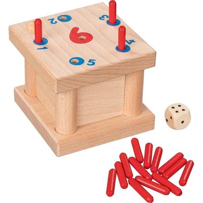 Goki Steckspiel Die verflixte 6 Holz Würfelspiel mit Stäbchen Gesellschaftsspiel
