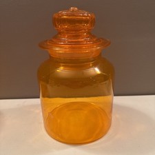 Vintage Takahashi Large Orange Daisy Lid Cani...