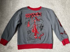 Marvel Spider-Man Boys Sweatshirt Medium Long Sleeve Crew Front/Sleeve Graphic