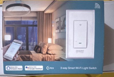 Gosund SW6 3-Way Wi-Fi Smart On/Off Wall Light Switch, White, Alexa Google
