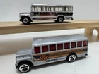 Vintage 1988 Hot Wheels Silver Chrome & Graffiti Transport School Bus Lot