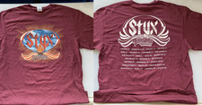 Styx Band Paradise Theatre Live In Concert Maroon Cotton T Shirt Full Size S-5XL