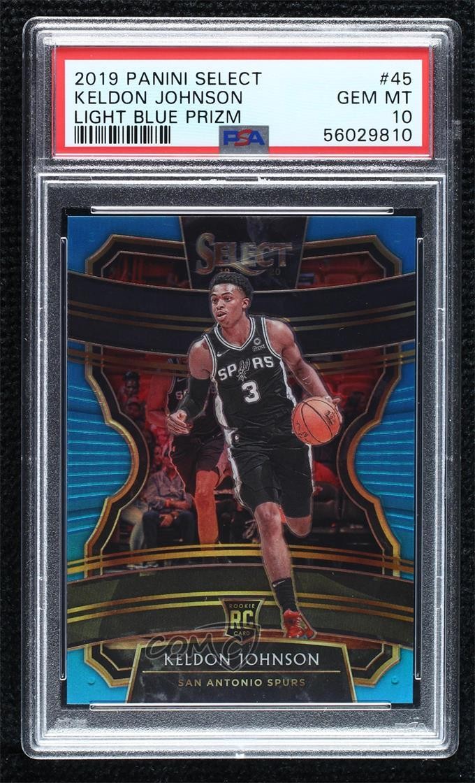 2019 Select Concourse Light Blue Prizm /299 Keldon Johnson PSA 10 Rookie RC 0v4e