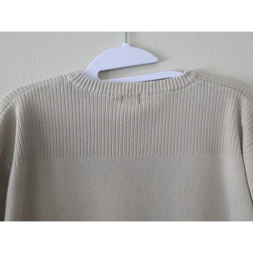Pull col rond marron Levis coton côtelé tricot pull preppy hiver homme grand - Photo 7/11
