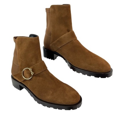 Stuart Weitzman Boots Women Sz 9 Coffee Luxering Suede & Microstretch New $595