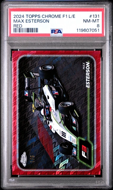 2024 TOPPS CHROME FORMULA 1 LOGOFRACTOR ED RED #131 MAX ESTERSON 1/5 PSA 8