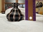 Murano  Vase GOLD & CRANBERRY Ribbon Blown Glass — photo 3