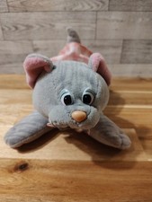 Vintage Tonka Pound Purrries Cat Plush Stuffed Animals Gray With Dress Diaper