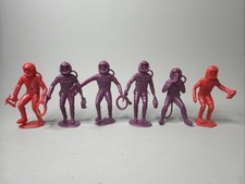 Lot Of 6 Vintage 1960s MPC Plastic Astronaut Spaceman Figures Rare Purple Red 2  