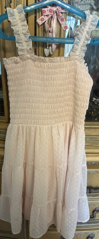 Speechless Girls Size 16 NWT! Chic Blush Pink Dot Strap Line Dress! MSRP$58