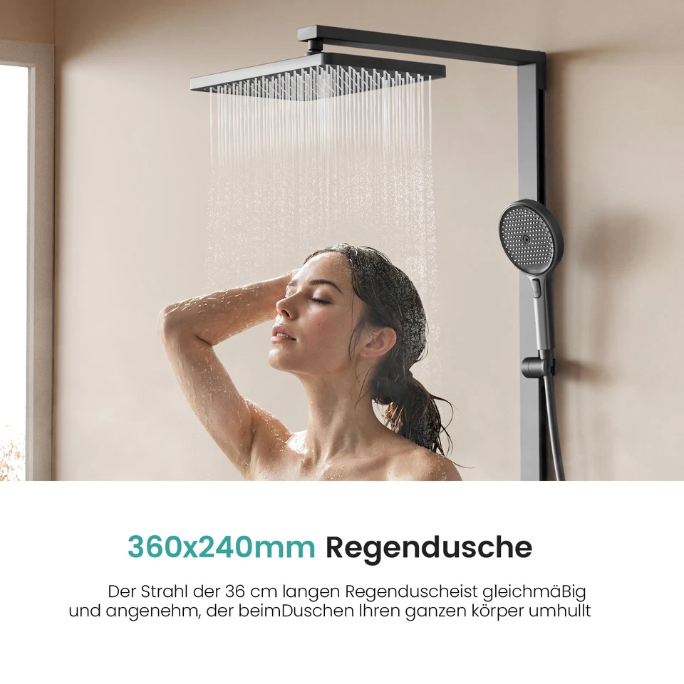 Duschsystem Handbrause Dusche Mit Thermostat Duscharmatur Regendusche Duschset - Bild 2 von 4