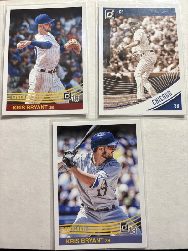 2018 Donruss Kris Bryant Lot Of 3 Cards