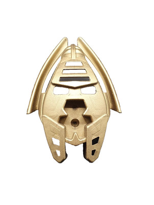   LEGO Flache, dunkelgoldene Bionicle-Maske Kraahkan, 4-Loch-Kinn  