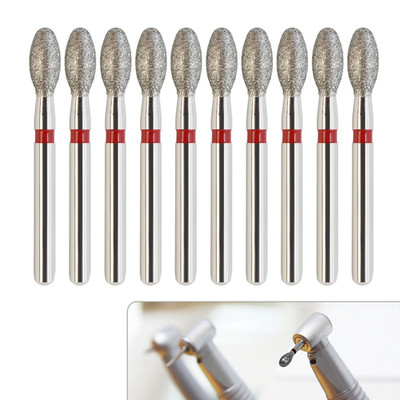 Dental Diamond Bur Football Diamonds Bur Egg 368 379 Fine Grit Red FG High Speed