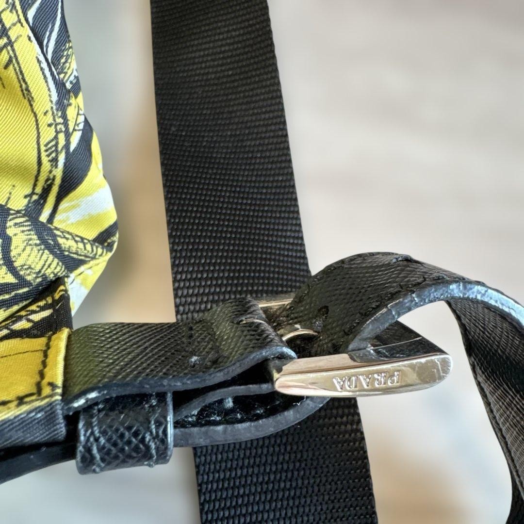 PRADA Backpack Daypack Banana Pattern Yellow Nylo… - image 13