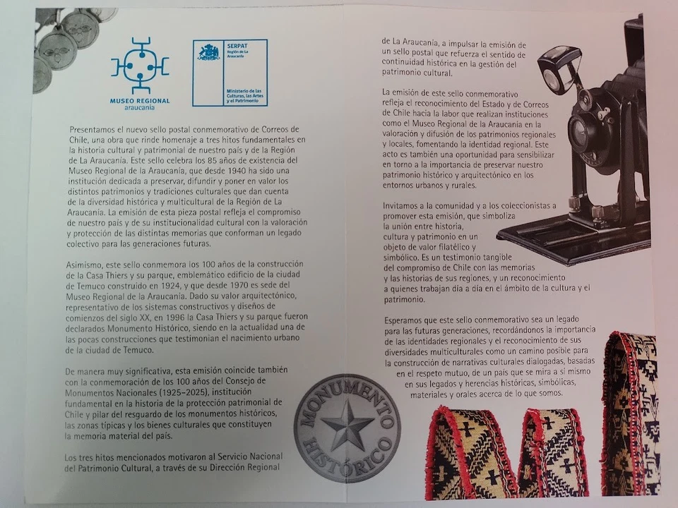 Chile 2025 Folleto 85 Años Museo Regional Araucanía 1924-2024 Casa Thiers Foto 2 de 3