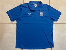 Vintage UMBRO England National Team 2009/2010 BLUE Polo Shirt Men’s 2XL