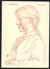 Künstler-AK Willrich: Portrait, blondes Bauernkind von der Ulmer Alb 