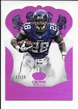 2013 Panini Crown Royale /25 ADRIAN PETERSON Pink Parallel - Vikings