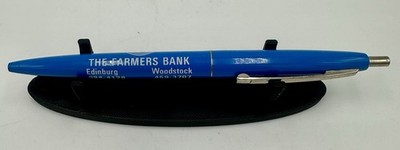 Vintage BIC Clic Advertising Pen The Farmers Bank Edinburg Woodstock VA