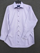 David Donahue Men's Dress SHIRT light purple/white Geometric Cotton Sz. 16 32/33