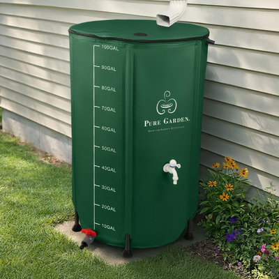 #ad #ad Collapsible Rain Barrel 100 Gallon Portable Water Tank with Spigot Filter $98.99