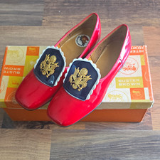 Buster Brown Red Patent Leather Loafer Slip-On Square Toe 12.5 B NWD