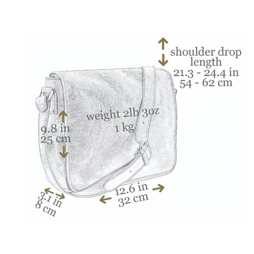Bolso Mensajero de Cuero para Hombre - Bolso Bandolera Italiano Hecho a Mano (Marrón) - Imagen 7 de 7