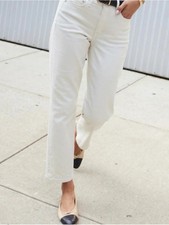AYR The Frenchie Straight Leg Cream Jeans Size 33